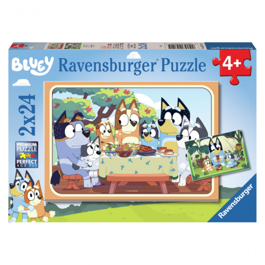 Ravensburger Pussel - Bluey 2x24 Bitar i gruppen PUSSEL / Barnpussel hos Spelexperten (10105711)