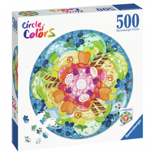 Ravensburger Pussel - Circle of Colors - Ice Cream 500 Bitar i gruppen PUSSEL / < 750 bitar hos Spelexperten (10217348)