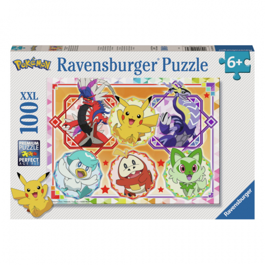 Ravensburger Pussel: Pokémon 100 XXL Bitar i gruppen PUSSEL / Barnpussel hos Spelexperten (12001075)