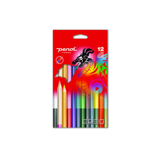 Penol Duo Jumbo färgpennor 12-pack i gruppen LEKSAKER / Skapa & måla hos Spelexperten (16000116)