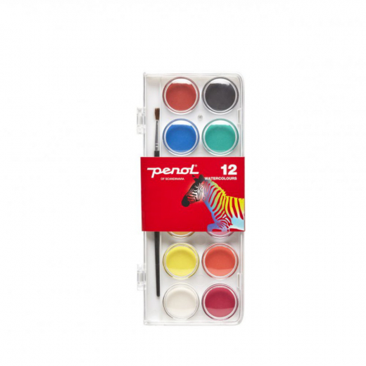 Penol Standard Akvarellfärg 12 Färger i gruppen LEKSAKER / Skapa & måla hos Spelexperten (16000150)