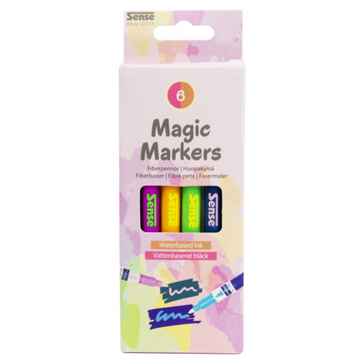 Sense - Magic Markers Fiberpennor 6-Pack i gruppen LEKSAKER / Skapa & måla hos Spelexperten (27113)