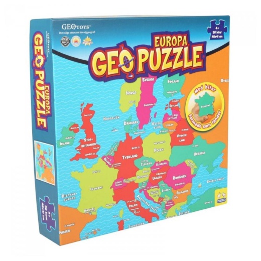 Geo Puzzle: Europa 58 Bitar i gruppen PUSSEL / Barnpussel hos Spelexperten (40860270)