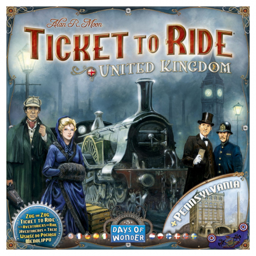 Ticket to Ride: United Kingdom (Exp.) i gruppen SÄLLSKAPSSPEL / Expansioner hos Spelexperten (DOW720123)