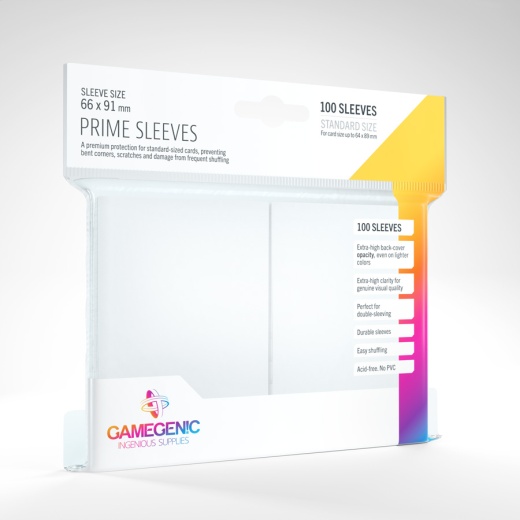 GameGenic Prime Sleeves White 64 x 89 mm i gruppen SÄLLSKAPSSPEL / Tillbehör / Sleeves hos Spelexperten (GGS10017ML)