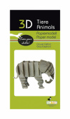 3D papperspussel, Elefant, grå