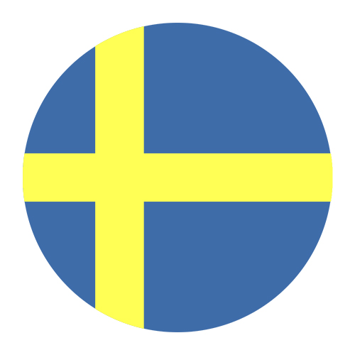 SWE flagga rund