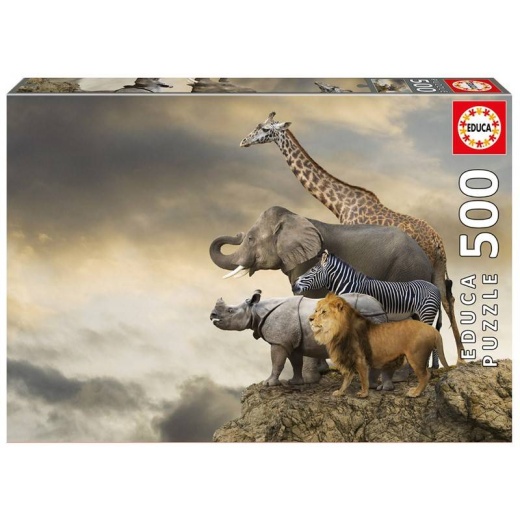 Educa pussel: Animals On The Edge Of a Cliff 500 bitar i gruppen  hos Spelexperten (016737)