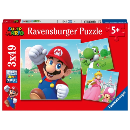 Ravensburger Pussel: Super Mario 3x49 Bitar i gruppen PUSSEL / Barnpussel hos Spelexperten (10105186)