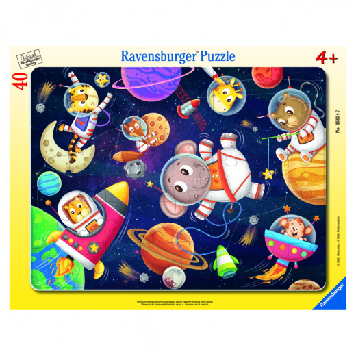 Ravensburger Rampussel: Animal Astronauts - 40 Bitar i gruppen PUSSEL / Barnpussel hos Spelexperten (10105634)