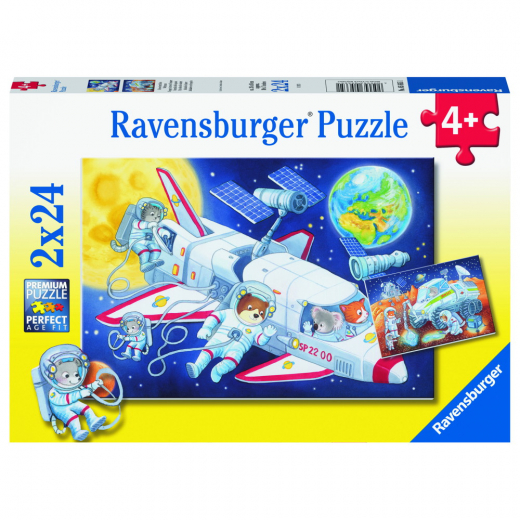 Ravensburger pussel: Journey through space 2x24 Bitar i gruppen PUSSEL / Barnpussel hos Spelexperten (10105665)