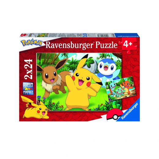 Ravensburger pussel: Pokémon 2x24 Bitar i gruppen PUSSEL / Barnpussel hos Spelexperten (10105668)