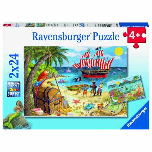 Ravensburger Pussel: Pirates And Mermaids 2x24 Bitar i gruppen PUSSEL / Barnpussel hos Spelexperten (10105676)