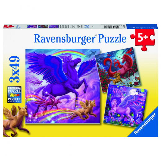 Ravensburger Pussel: Mythical Majesty 3x49 Bitar i gruppen PUSSEL / Barnpussel hos Spelexperten (10105678)