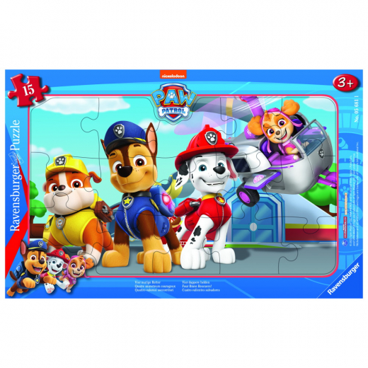 Ravensburger Rampussel: Paw Patrol Fyra modiga räddare - 15 Bitar i gruppen PUSSEL / Barnpussel hos Spelexperten (10105681)