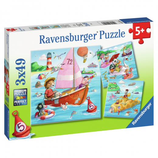 Ravensburger Pussel: Fun on the Water 3x49 Bitar i gruppen PUSSEL / Barnpussel hos Spelexperten (10105720)