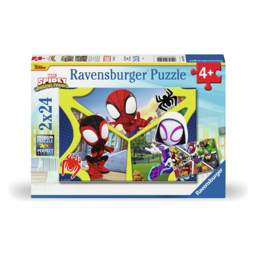 Ravensburger Pussel: Spidey And Amazing Friends 2x24 Bitar i gruppen PUSSEL / Barnpussel hos Spelexperten (10105729)