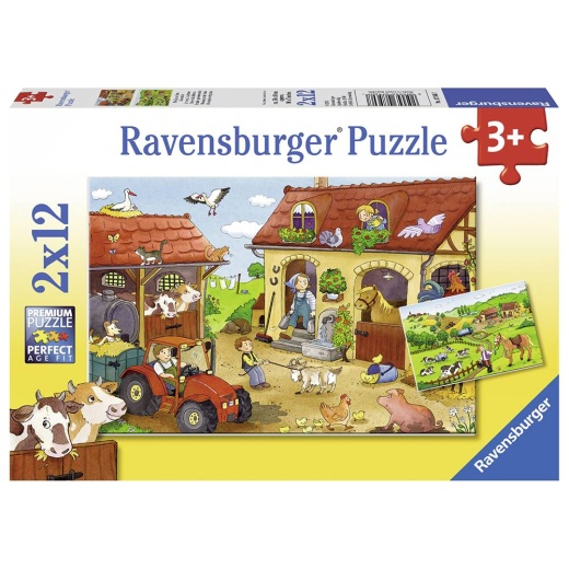 Ravensburger pussel: Working on the Farm 2x12 Bitar i gruppen PUSSEL / Barnpussel hos Spelexperten (10107560)