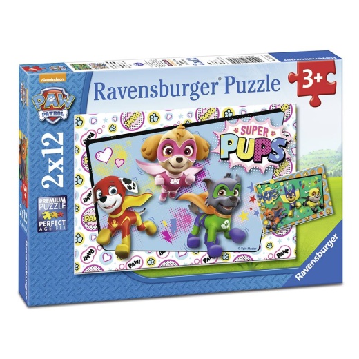 Ravensburger pussel: Paw Patrol Super Pups in action 2x12 Bitar i gruppen  hos Spelexperten (10107613)