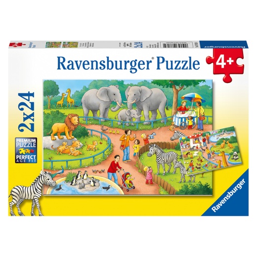 Ravensburger pussel:  A Day at the Zoo 2x24 Bitar i gruppen  hos Spelexperten (10107813)