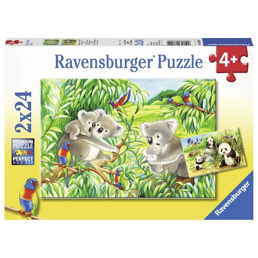 Ravensburger pussel: Sweet Koalas and Pandas 2x24 Bitar i gruppen  hos Spelexperten (10107820)