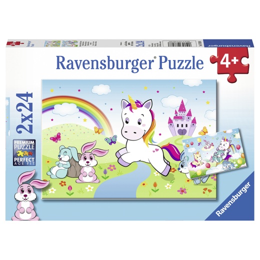 Ravensburger Pussel - Unicorn 2x24 Bitar i gruppen PUSSEL / Barnpussel hos Spelexperten (10107828)