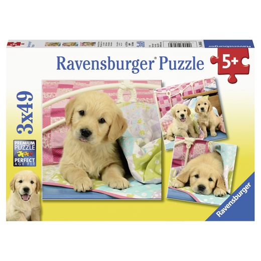 Ravensburger Pussel: Cute Puppy Dogs 3x49 Bitar i gruppen  hos Spelexperten (10108065)