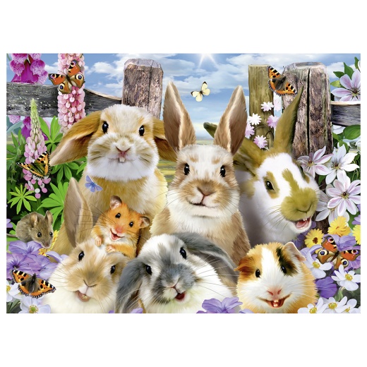 Ravensburger pussel - Rabbit Selfie XXL 100 Bitar i gruppen  hos Spelexperten (10110949)