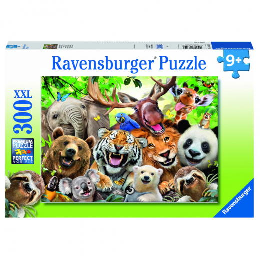 Ravensburger Pussel: Exotic Animals Selfie XXL - 300 Bitar i gruppen PUSSEL / < 625 bitar hos Spelexperten (10113354)