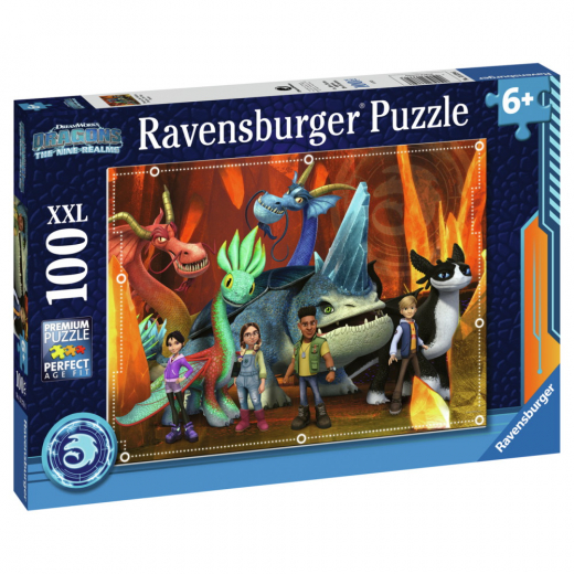 Ravensburger Pussel: How To Train Your Dragons XXL 100 Bitar i gruppen PUSSEL / < 750 bitar hos Spelexperten (10113379)