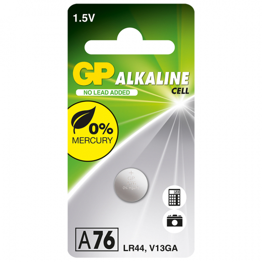 GP knappcell 1,5V, LR44/A76, 1-pack i gruppen LEKSAKER / Batterier & laddare hos Spelexperten (102002)