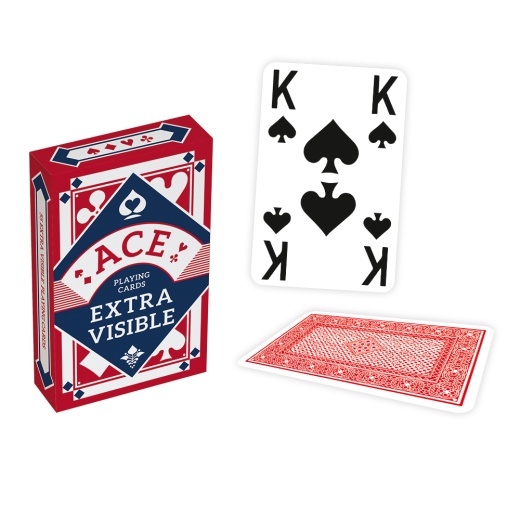 ACE Bridge Extra Visible Red i gruppen SÄLLSKAPSSPEL / Poker & Casino / Bridge hos Spelexperten (102004194a)