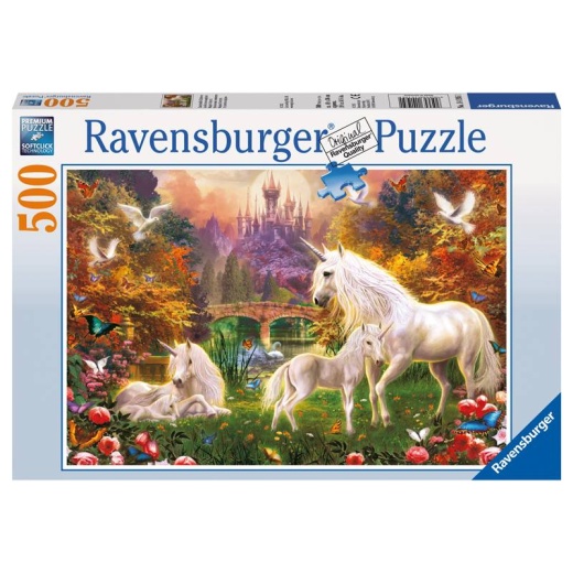 Ravensburger Pussel - Magical Unicorns - 500 bitar i gruppen  hos Spelexperten (10214195)