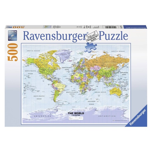 Ravensburger Pussel - Världskarta 500 bitar i gruppen  hos Spelexperten (10214755)