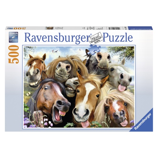 Ravensburger Pussel - Horse Selfies 500 Bitar i gruppen  hos Spelexperten (10214763)