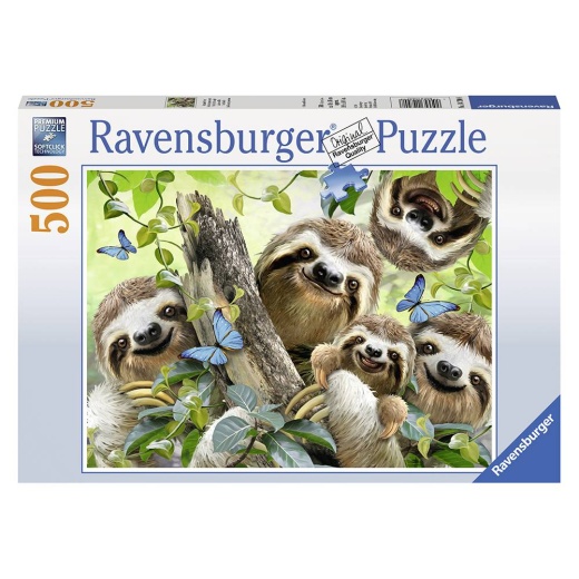 Ravensburger Pussel - Sloth Selfie 500 bitar i gruppen  hos Spelexperten (10214790)