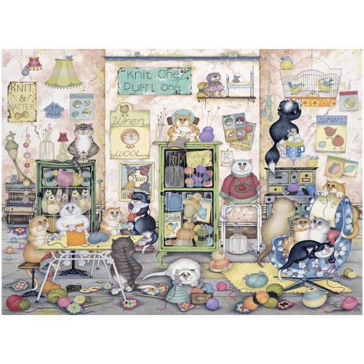 Ravensburger Pussel - Crazy Cats Vint.No7 500 Bitar i gruppen  hos Spelexperten (10214823)