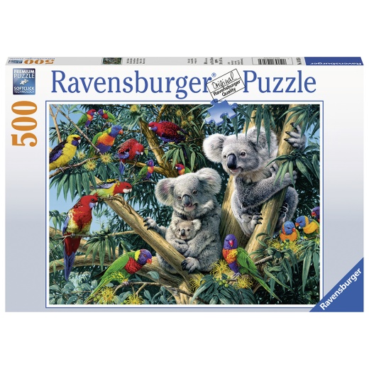 Ravensburger Pussel - Koalas in a Tree 500 Bitar i gruppen PUSSEL / < 625 bitar hos Spelexperten (10214826)