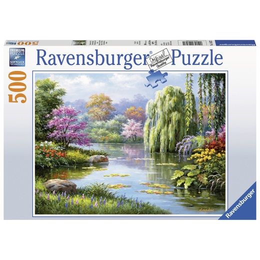 Ravensburger Pussel - Romantic Pond View 500 Bitar i gruppen  hos Spelexperten (10214827)