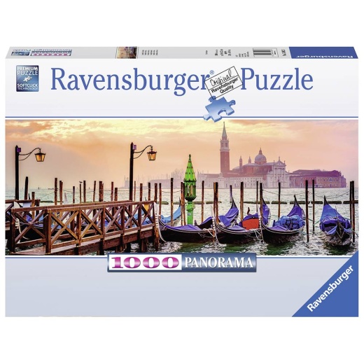Ravensburger pussel: Panorama Gondeln in Venedig - 1000 bitar i gruppen PUSSEL / 1000 bitar hos Spelexperten (10215082)