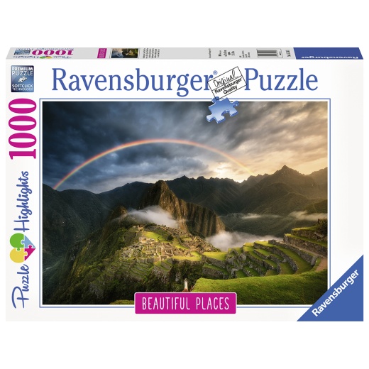 Ravensburger pussel - Rainbow over Machu Picchu, Peru 1000 Bitar i gruppen  hos Spelexperten (10215158)