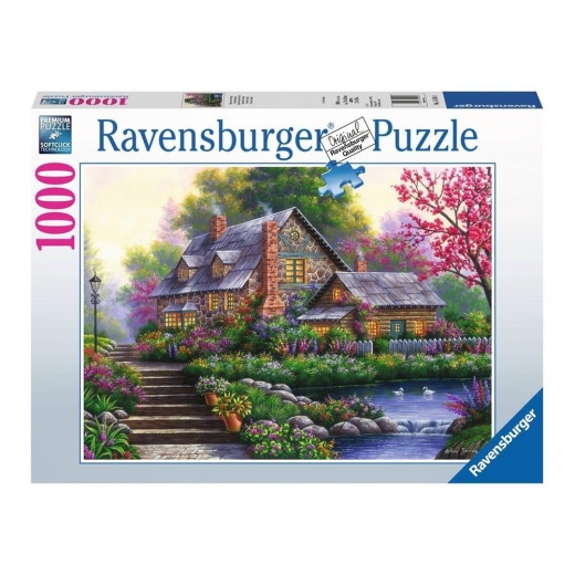 Ravensburger pussel: Romantic Cottage 1000 Bitar i gruppen PUSSEL / 1000 bitar hos Spelexperten (10215184)