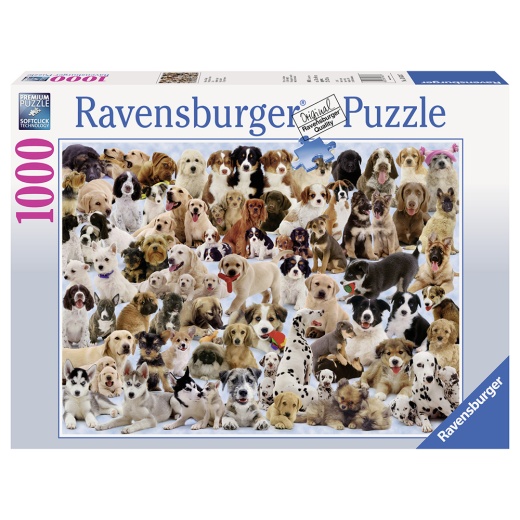 Ravensburger pussel - Hunde Collage 1000 Bitar i gruppen  hos Spelexperten (10215633)