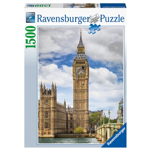 Ravensburger pussel - Funnycat on Big Ben 1500 Bitar i gruppen PUSSEL / 1500 bitar hos Spelexperten (10216009)