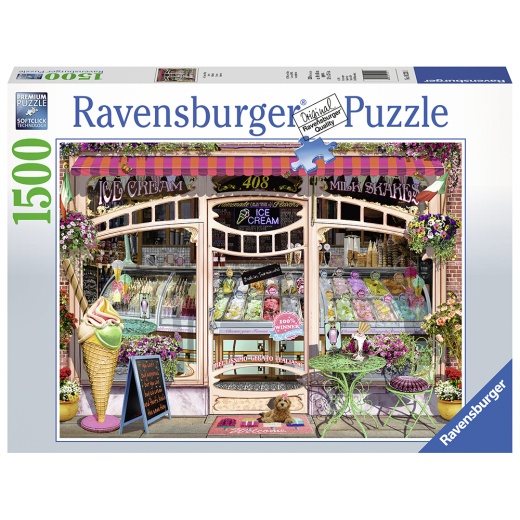 Ravensburger pussel - Ice Cream Shop 1500 Bitar i gruppen PUSSEL / 1500 bitar hos Spelexperten (10216221)