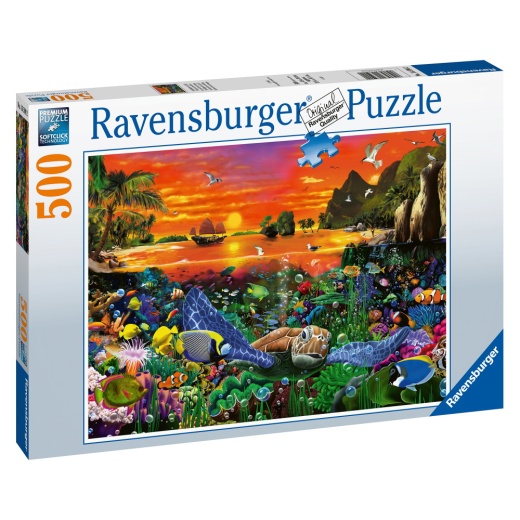 Ravensburger Pussel - Turtle in the Reef 500 bitar i gruppen  hos Spelexperten (10216590)