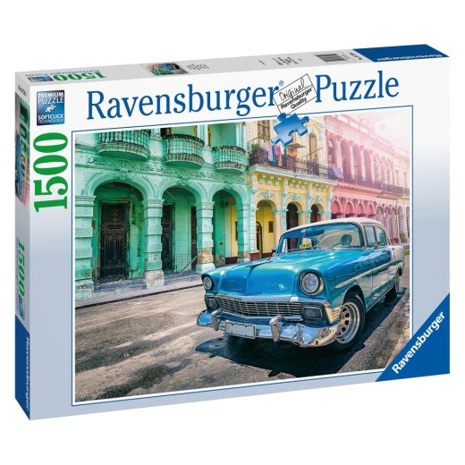Ravensburger pussel: Cars of Cuba 1500 Bitar i gruppen  hos Spelexperten (10216710)
