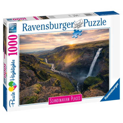 Ravensburger Pussel: Haifoss Iceland 1000 Bitar i gruppen PUSSEL / 1000 bitar hos Spelexperten (10216738)