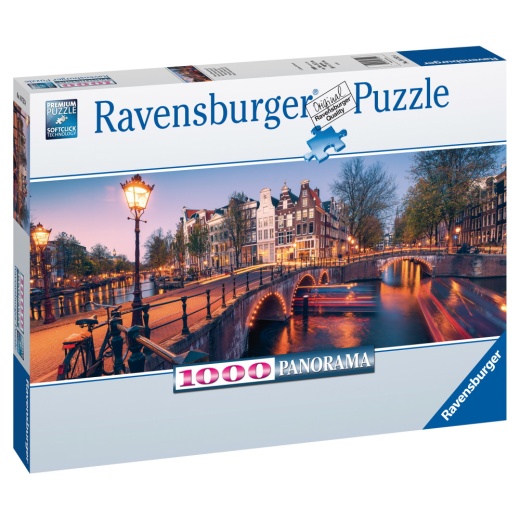 Ravensburger Pussel: Evening in Amsterdam 1000 Bitar i gruppen PUSSEL / 1000 bitar hos Spelexperten (10216752)