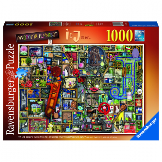 Ravensburger pussel: Awesome Alphabet I & J 1000 Bitar i gruppen PUSSEL / 1000 bitar hos Spelexperten (10216976)